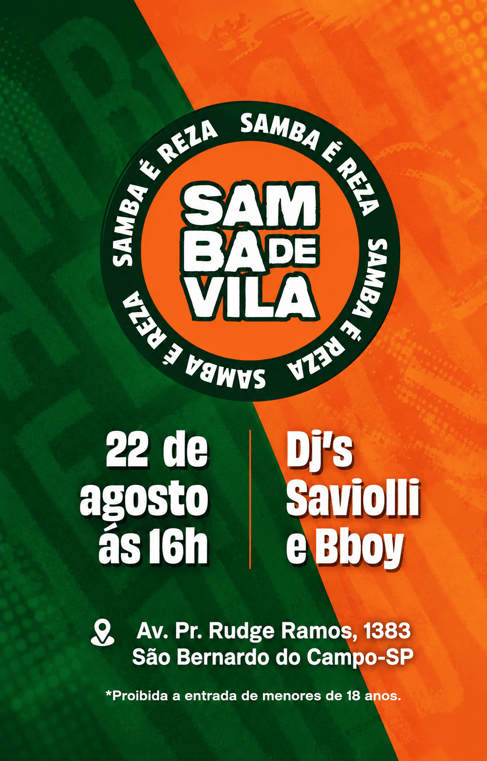 Arte do evento 🧡💚 SAMBA É REZA! 💚🧡